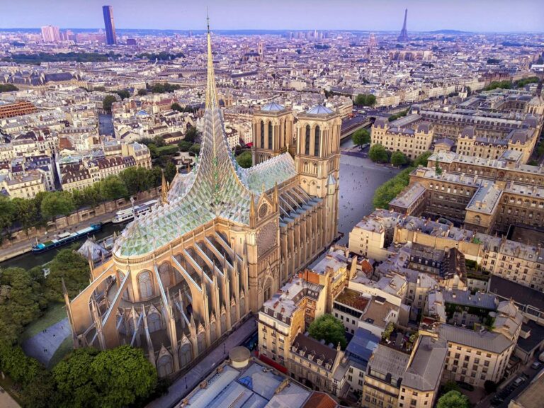 Este podría ser el nuevo y futurista techo de la catedral de Notre Dame