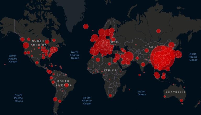 Mapa interactivo muestra en tiempo real el avance del coronavirus en el mundo