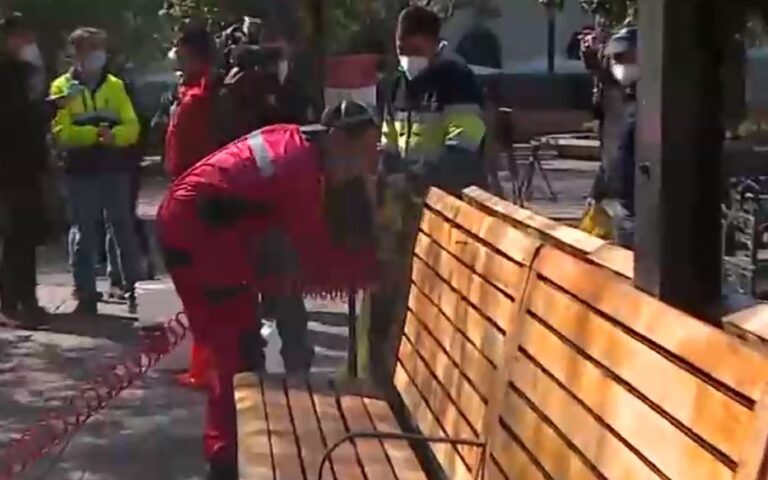 La Plaza de Armas fue sanitizada con tecnología chilena de nanopartículas de cobre