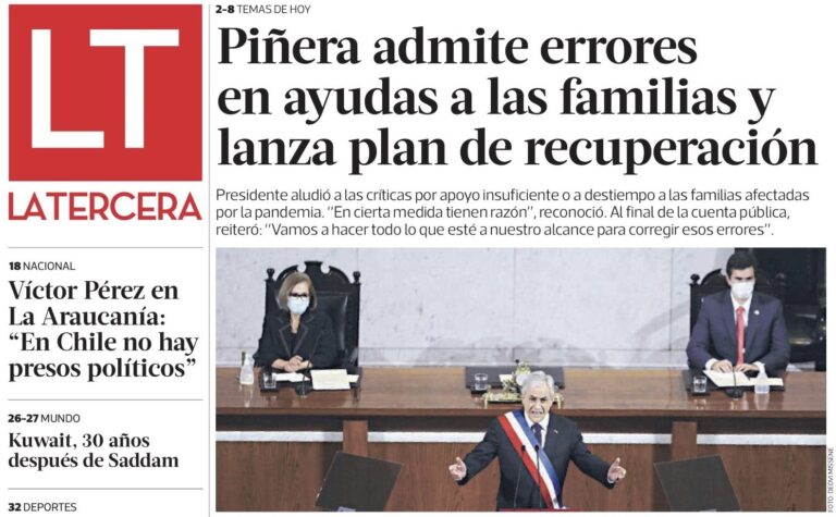 Así fueron las portadas de los diarios nacionales sobre la cuenta pública 2020