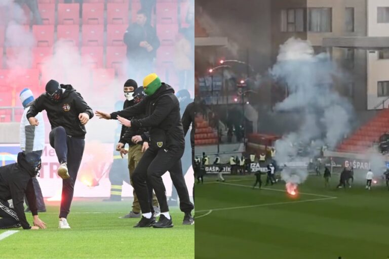 Batalla campal con bengalas: 