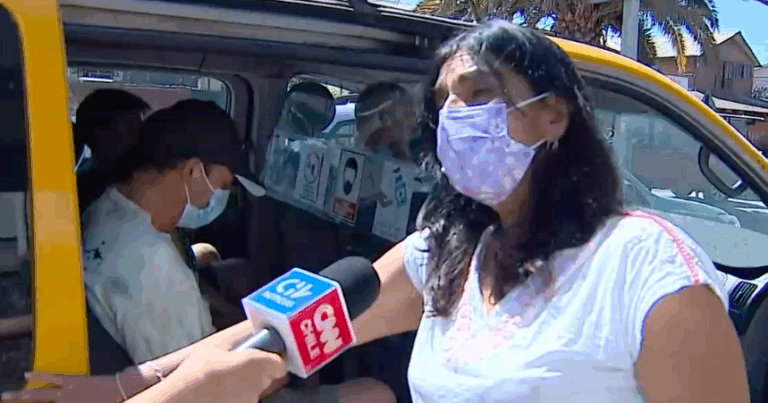 Pareja solidarizó con vecinos y dispuso su furgón ante lento flujo de buses en elecciones