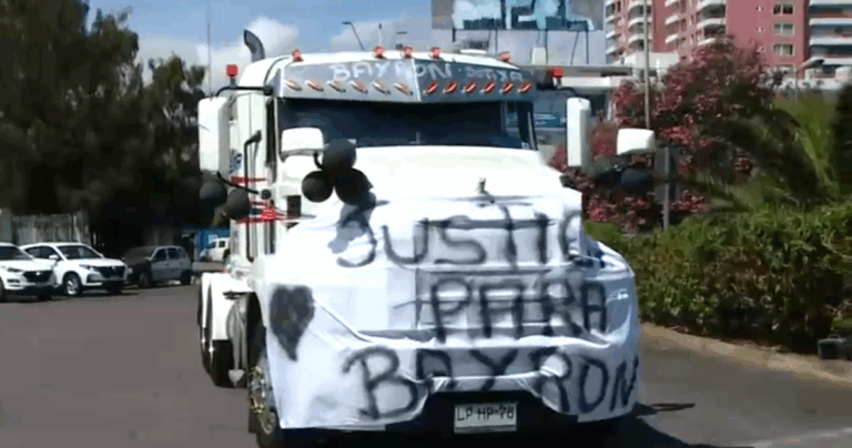 Antofagasta: Masiva caravana de autos y camiones despidió al joven transportista Bayron Castillo
