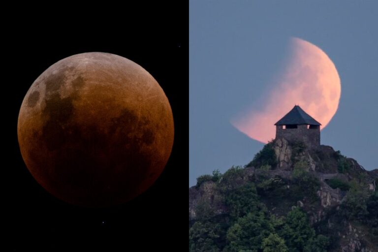 Así se vio el primer eclipse total de Luna del año en Chile y en el mundo