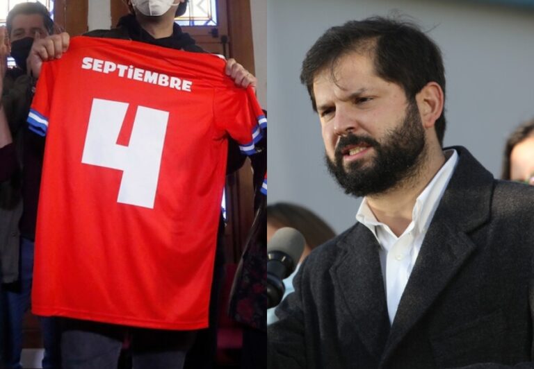 Presidente Boric y traspié de comando del Apruebo con camiseta de la Roja: 