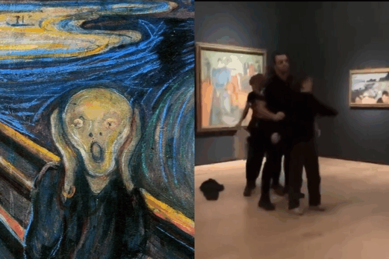 Activistas climáticos intentaron adherirse con pegamento a 