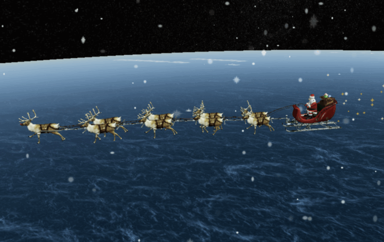 Recorriendo hogares y entregando regalos: Revisa por dónde va el trineo del Viejito Pascuero en tiempo real