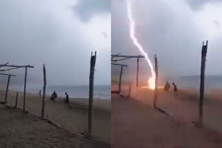 Registran el impactante momento en que un rayo cayó y dio muerte a dos personas en México