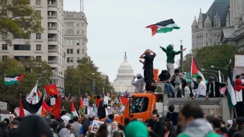 Protestas a favor de Palestina en Washington y en todo Estados Unidos piden un alto el fuego