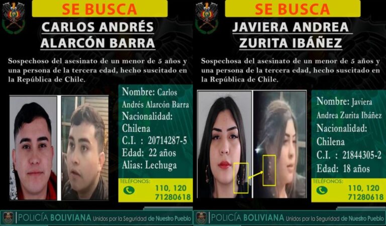 Bolivia emite alerta internacional para localizar a sospechosos del asesinato de niño de 5 años en Padre Hurtado
