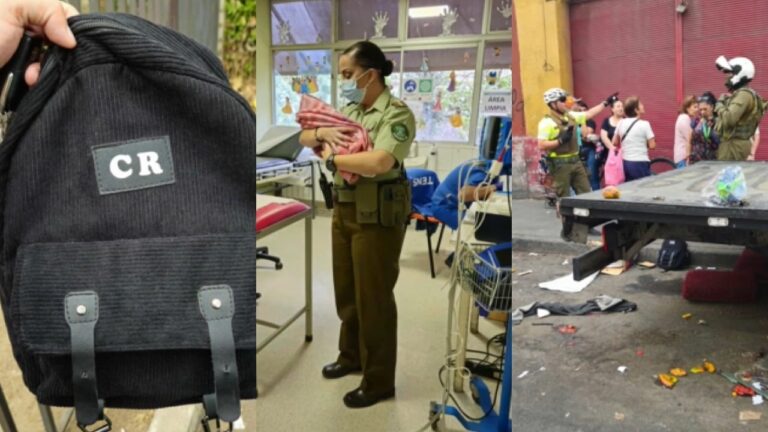 Mamá de recién nacido abandonado en una mochila en Recoleta se entrega y es detenida por Carabineros