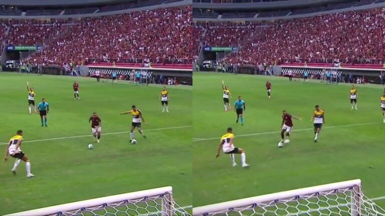 Surrealista jugada en el fútbol brasileño: Futbolista interrumpió jugada crucial con dos balones dentro del área