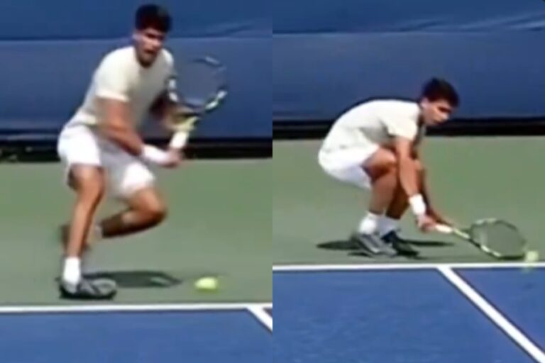 En la previa de su estreno en el US Open: Carlos Alcaraz abandonó su práctica tras torcerse el tobillo