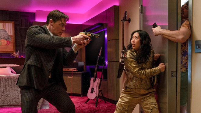 Acción y comedia en “Jackpot!”, el nuevo estreno de Prime Video: Un futuro distópico junto a John Cena, Awkwafina y Simu Liu