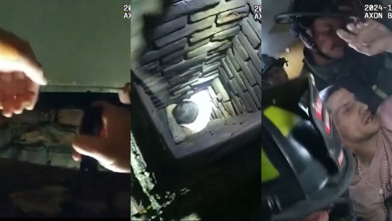 Escape navideño: Hombre queda atrapado en chimenea tras intentar huir de la Policía