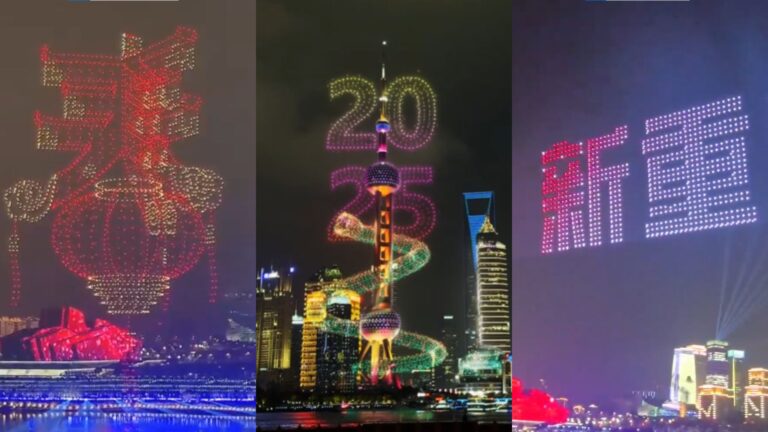 China da la bienvenida al año de la serpiente con un espectacular show de drones