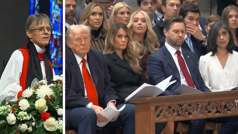 Trump menosprecia servicio religioso después de que obispa le pidiera 