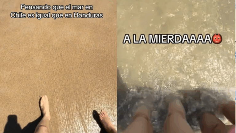 Hondureña se sorprende con lo frío que es el mar en Chile: 