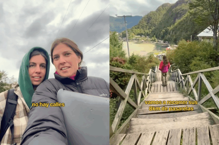 Españolas en Chile se sorprenden con caleta Tortel: 