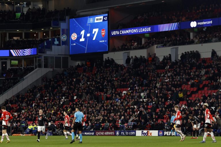 Arsenal hace historia en la Champions League y rompe récord con una goleada histórica sobre el PSV