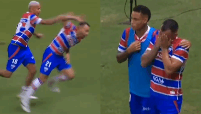 Deyverson lesiona a su compañero en el festejo de un gol que luego fue anulado por el VAR