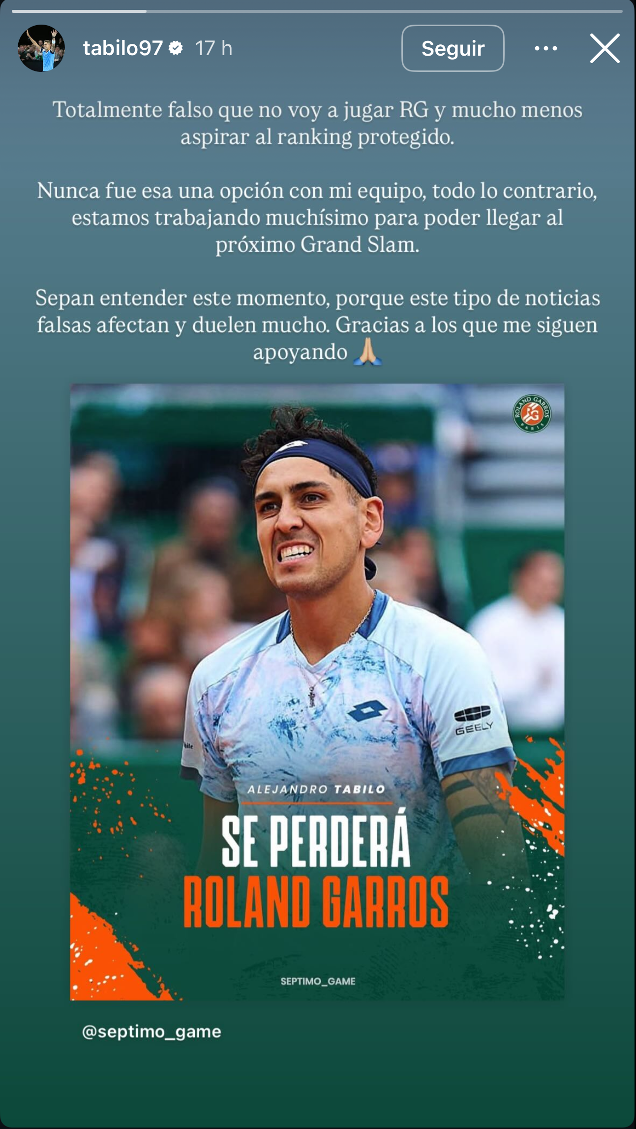 Alejandro Tabilo vía Instagram