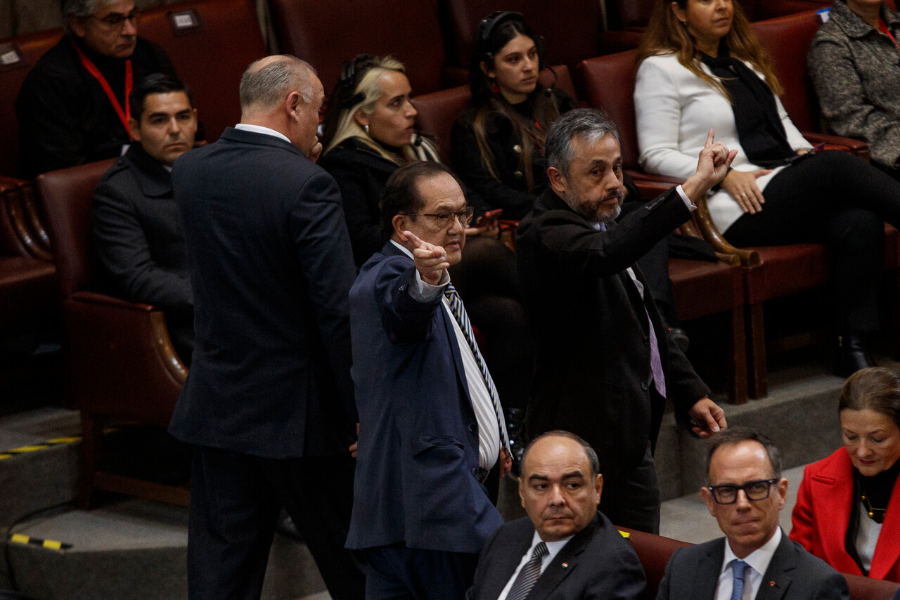1 de julio de 2024/Diputados de derecha se retiran de la cuenta pública realizada por el presidente de la república, Gabriel Boric, al anunciar el proyecto de aborto libre/Agencia Uno