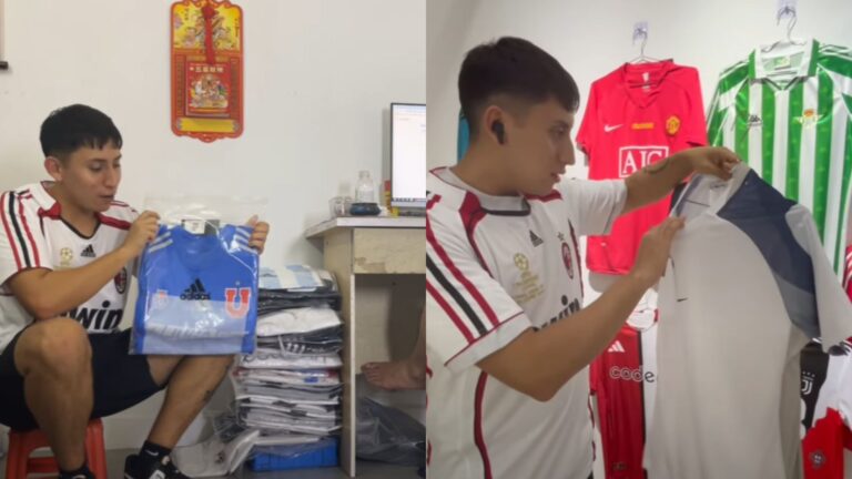 Youtuber chileno viaja a China y revela fábrica de réplicas de camisetas de fútbol: “Son iguales, solo cambia el precio”
