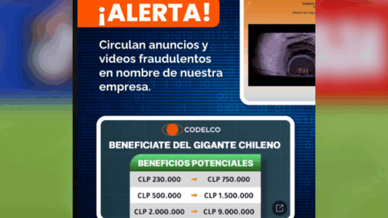 Codelco alerta por anuncios y videos fraudulentos que utilizan su nombre