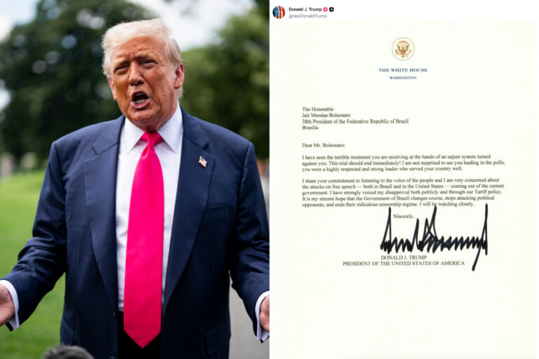 Trump escribe carta a Bolsonaro apoyándolo: “¡El juicio en tu contra debería acabar inmediatamente!”