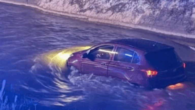 Bomberos explica por qué se demoró el rescate del auto que cayó al canal San Carlos