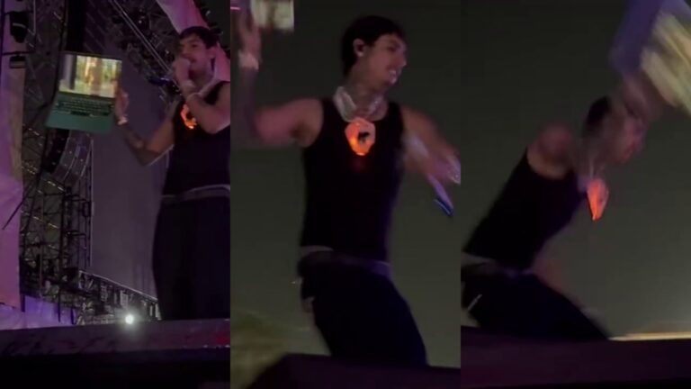 Natanael Cano en el ojo de la polémica: golpeó a su DJ y destrozó su laptop en pleno escenario