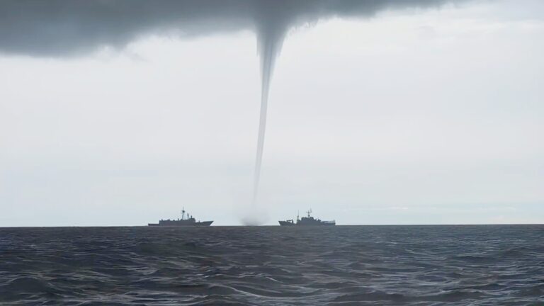 Armada emite aviso por probables trombas marinas para este viernes en el sur del país