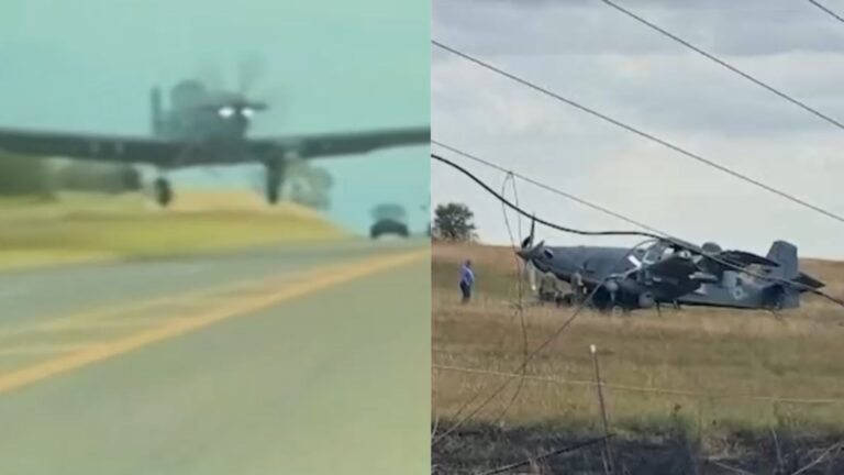 Estados Unidos: Avión militar casi chocó de frente contra camión durante aterrizaje de emergencia