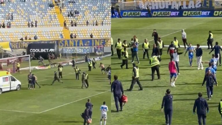 Barristas de Everton invadieron la cancha y encararon a jugadores en partido contra Universidad Católica