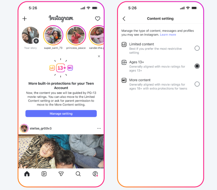 Instagram anuncia modificaciones a cuentas de adolescentes: Habrá más control sobre el contenido que consumen/Instagram