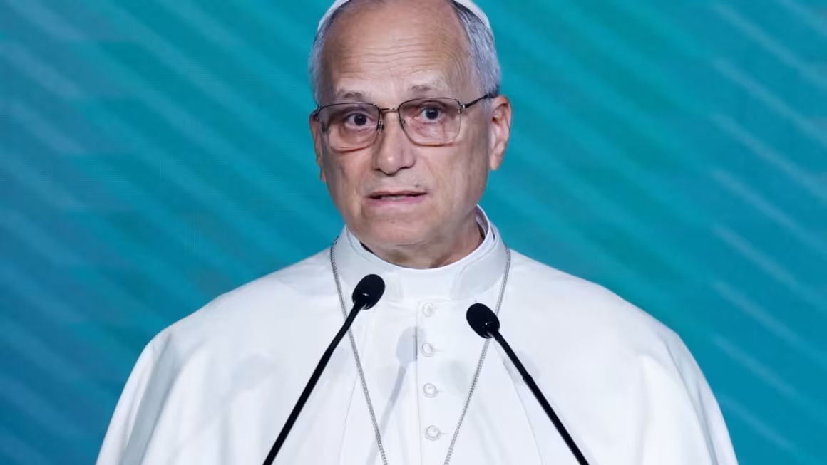 El papa León XIV habla en la ceremonia del Día Mundial de la Alimentación de la Organización de las Naciones Unidas para la Agricultura y la Alimentación en Roma, Italia, el jueves 16 de octubre. Remo Casilli/Reuters