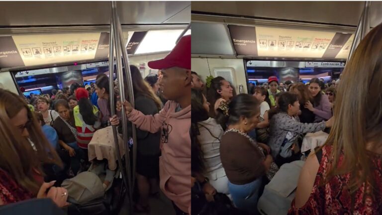 Metro de Santiago llama a la empatía tras video viral de mamá con coche doble en hora punta