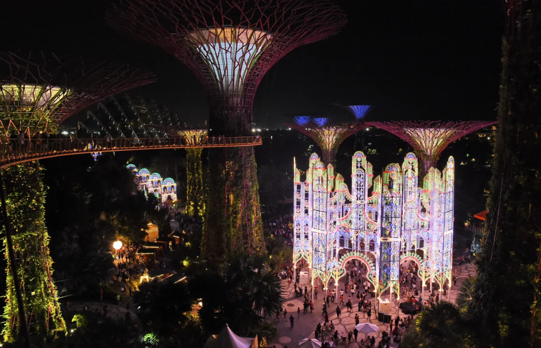 El festival navideño de Singapur se celebra en el famoso parque natural Gardens by the Bay. Roslán Rahman/AFP/Getty Images