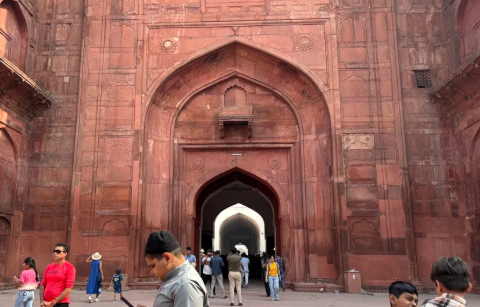 Las investigaciones muestran que se están formando "costras negras" en las paredes de arenisca del Fuerte Rojo, un importante monumento histórico. Esha Mitra/CNN