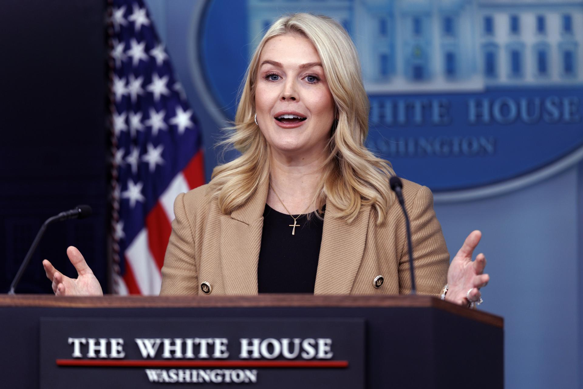 La portavoz de la Casa Blanca, Karoline Leavitt. EFE/EPA/Will Oliver