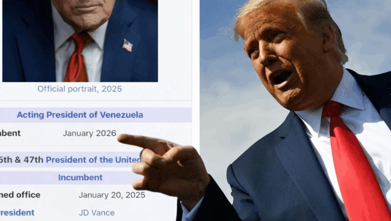 Donald Trump comparte imagen que lo denomina “presidente interino de Venezuela” en su red social