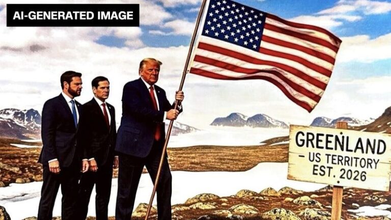 Trump comparte provocativas imágenes generadas con Inteligencia Artificial de EE. UU. reclamando Groenlandia