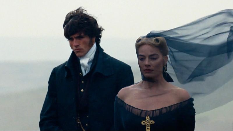 Jacob Elordi y Margot Robbie en "Wuthering Heights" (2026). Warner Bros. Pictures